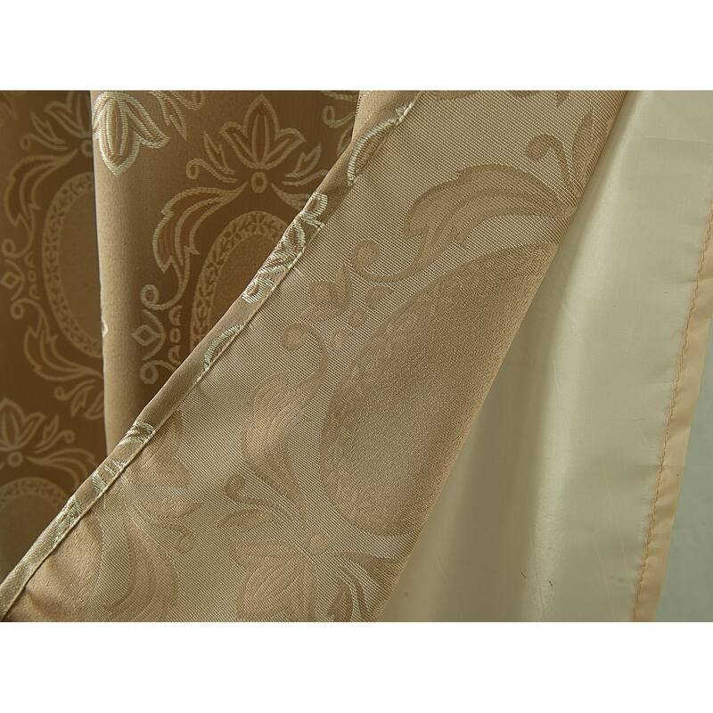 Gracewood Hollow Mabanckou Textured Jacquard Single Rod Pocket Curtain Panel w/ Attached Valance (54 x 84) - 54 x 84 in.