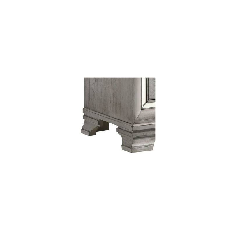 Light Gray 2 Drawer 17.5 in. W Nightstand with Bracket Feet
