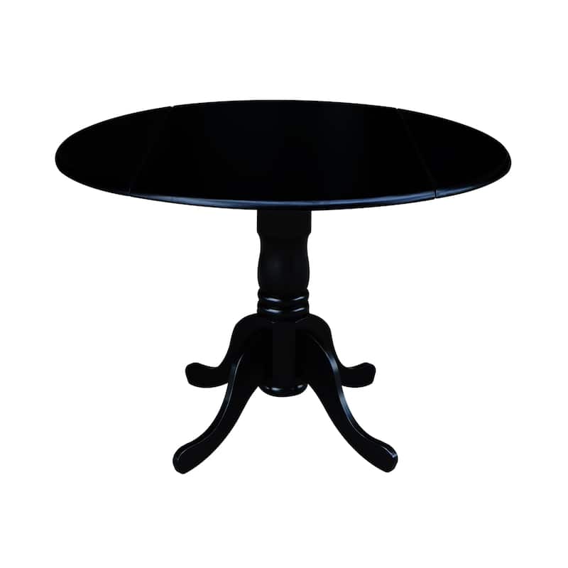 42 in Dual Drop Leaf Dining Table with 4 Dining Chairs - 5 Piece Dining Set