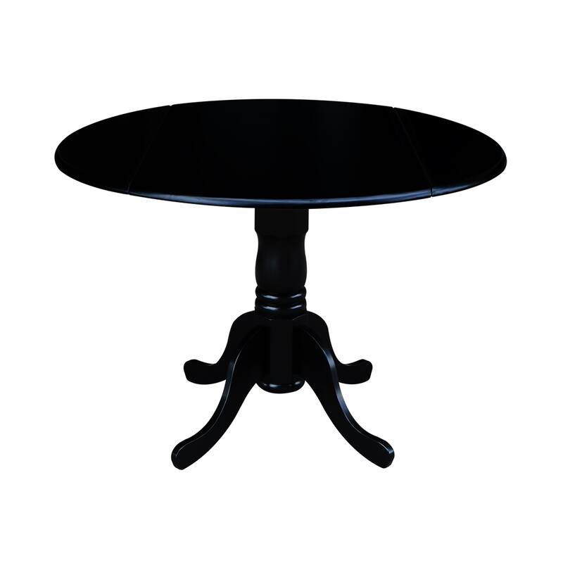 42 in. Drop Leaf Table with 4 Cross Back Dining Chairs - 5 Piece Set