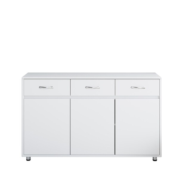 <週末価格>3ドア Low Cabinet 白　*送料込み Sideboard Cabinet with 3 Doors and 3 Drawers - Bed Bath & Beyond