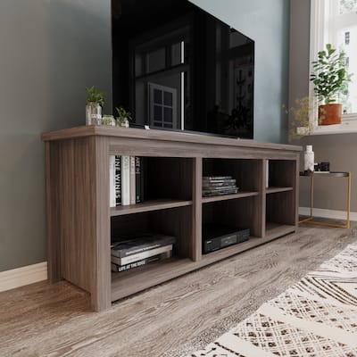 TV Stand for up to 80" TVs with 6 Open Storage Compartments - 65 inches