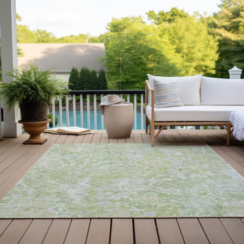 Machine Washable Indoor/ Outdoor Chantille Abstract Modern Rug