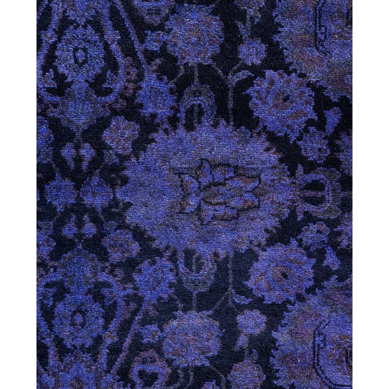 Overdyed One-of-a-Kind Hand-Knotted Runner Rug - Purple - 2' 7" x 12' 1"
