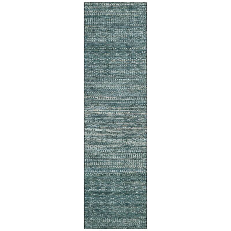 Machine Washable Indoor/Outdoor Modern Trellis Chantille Rug