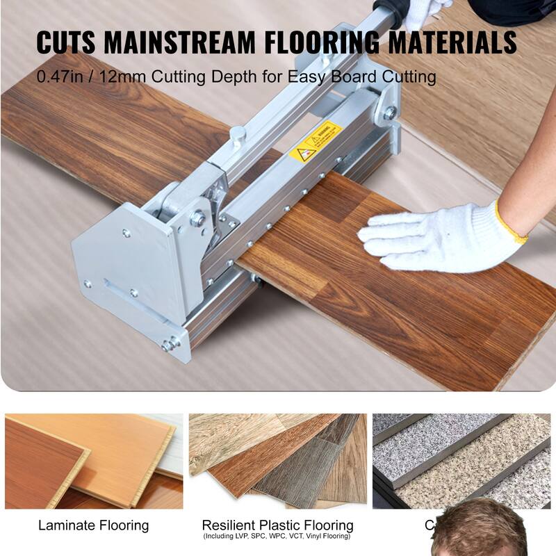 Floor Cutter 13 inch, Cuts Vinyl Plank, Laminate, Engineered Hardwood, Siding, 0.47in Cutting Depth Effortless And Easy Cutting