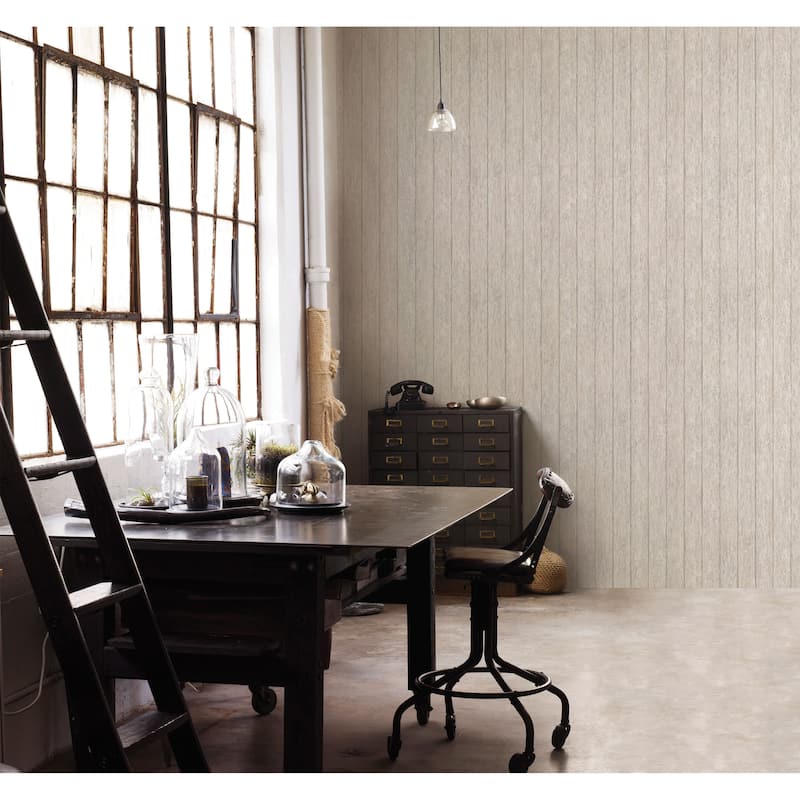 Galerie Wallcoverings Global Fusion Wood Panel Stripe Non-woven Matte Wallpaper Roll