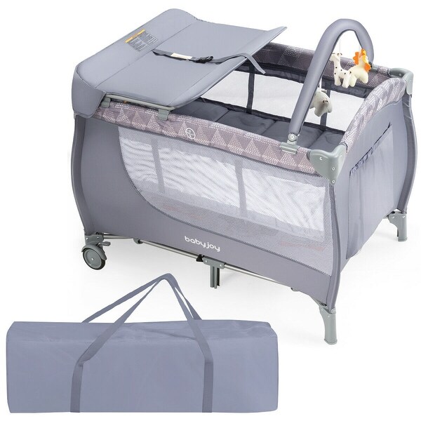 gymax foldable baby playpen