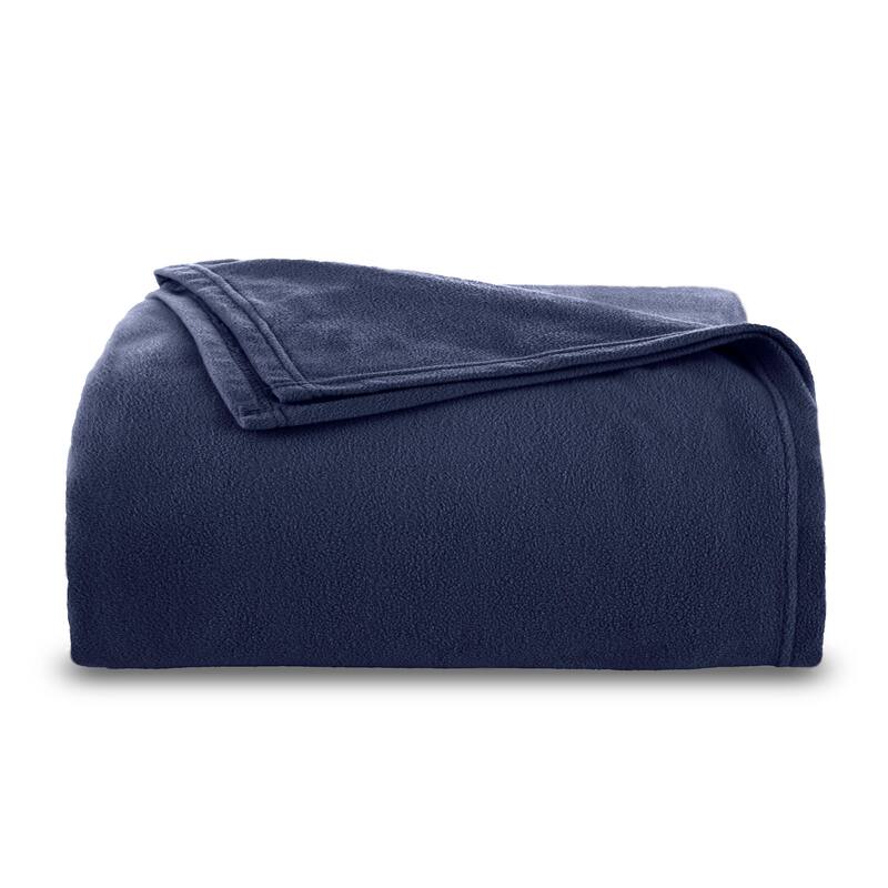 Vellux Microfleece - Super Soft Lightweight All Season Blanket - Twin - Eclipse Blue