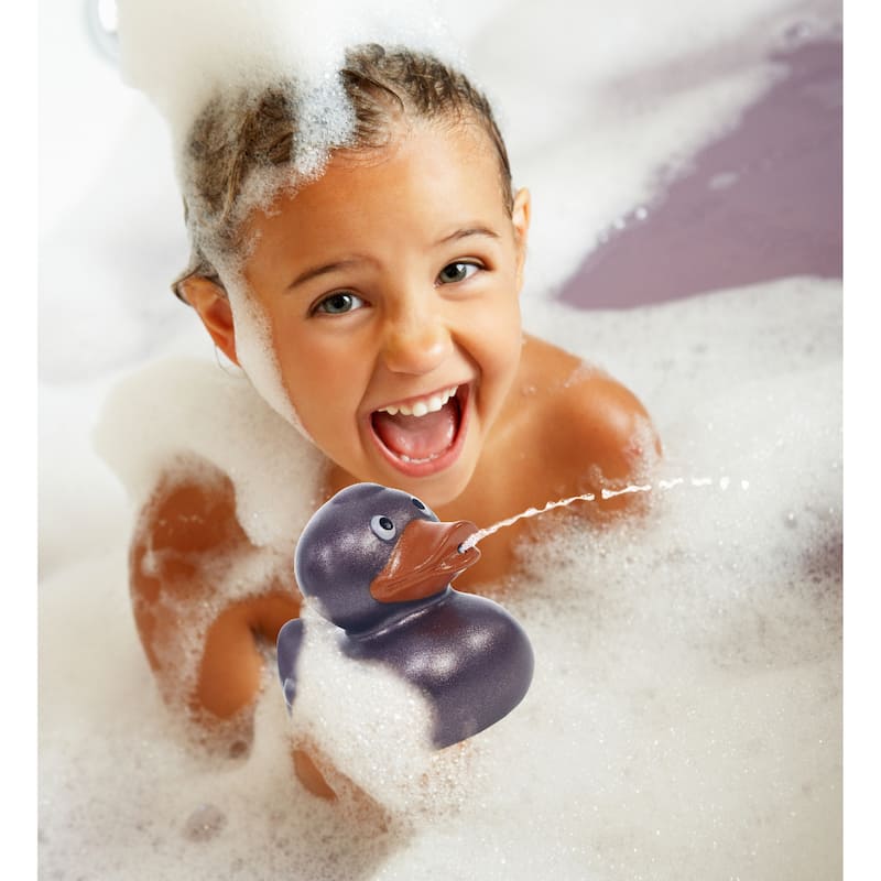 DolliBu Metallic Purple Duck Bath Buddy Squirter For Toddlers - 2.7Lx2.2Wx2.3H inches