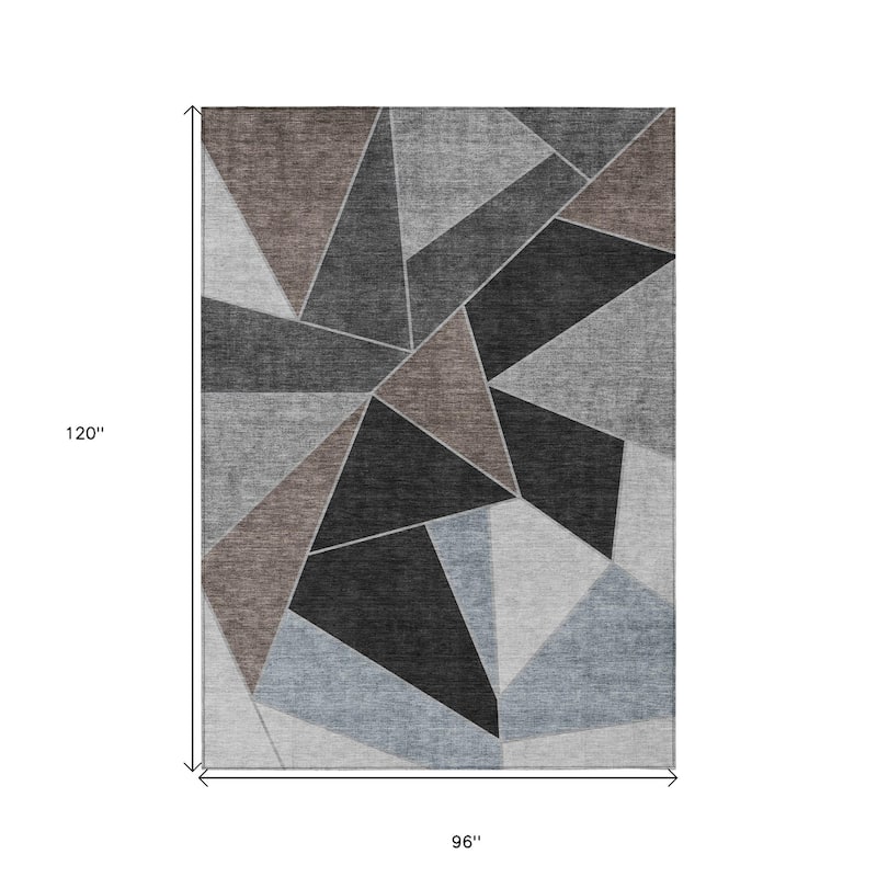 HomeRoots Geometric Transitional Rectangle Outdoor Rug