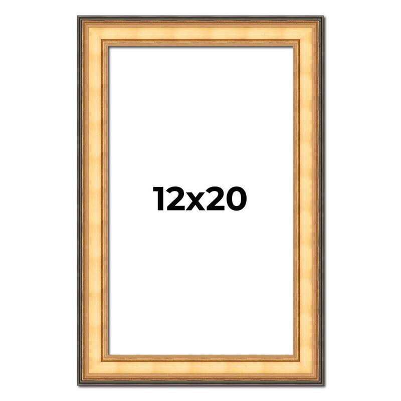 12x20 Frame Gold Plein Aire Solid Wood Picture Frame Width 2 Inches |