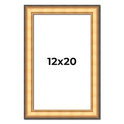 12x20 Frame Gold Plein Aire Solid Wood Picture Frame Width 2 Inches |