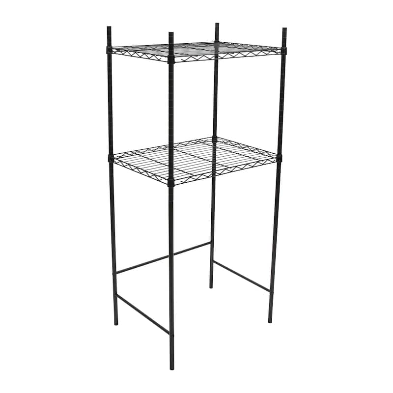 Organize It All Mini Fridge and Microwave Stand in Black - 24 x 17.75 x 53"