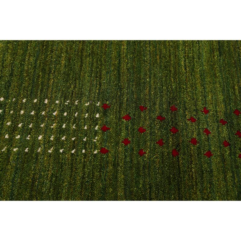 ECARPETGALLERY Hand Loomed Kashkuli Gabbeh Green Wool Rug - 5'0 x 7'11