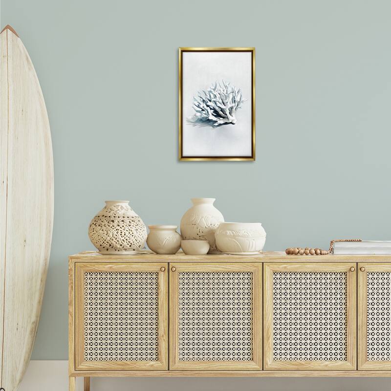 Stupell Subtle Staghorn Coral Framed Floater Canvas Wall Art Design By Ramona Murdock