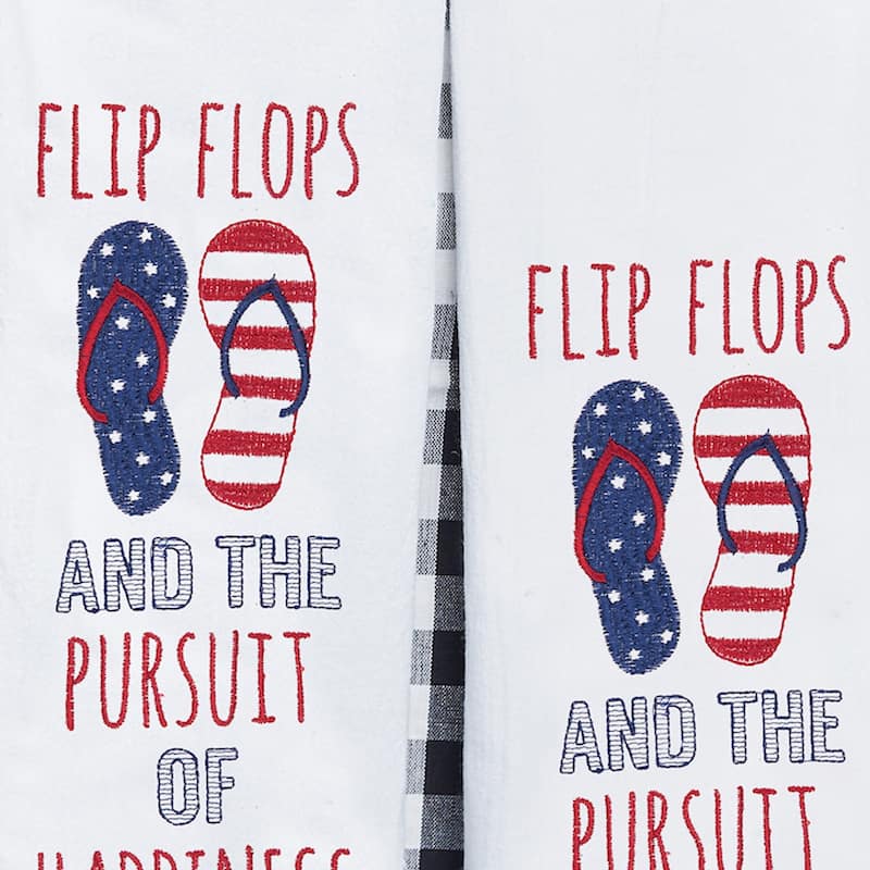 Flip Flops & The Pursuit Of Happiness Flour Sack Cotton Kitchen Towel