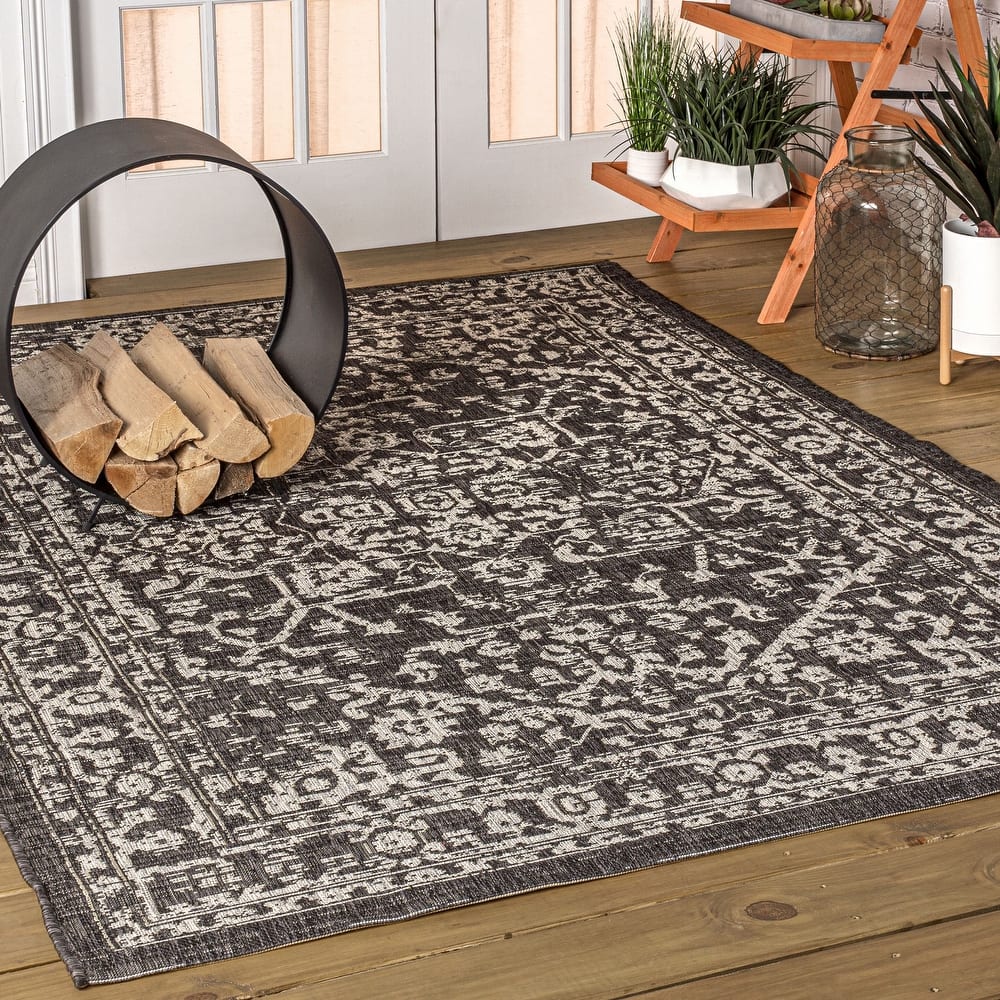 JONATHAN Y Medallion Textured Weave Indoor/Outdoor Area Rug