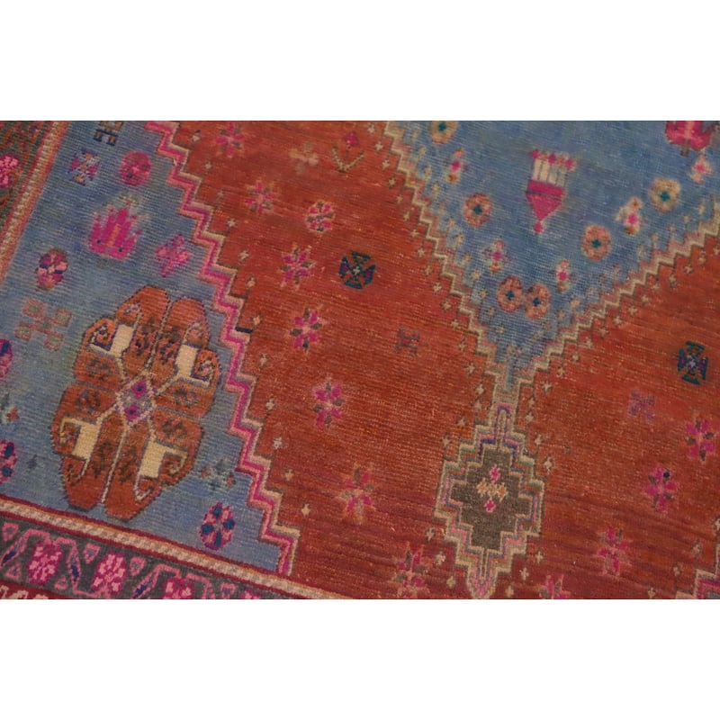 Hand Knotted Oriental 100% Wool Carpet Traditional Tribal Oranges & Rust Sirjan Area Rug - 6' 6'' X 4' 2''