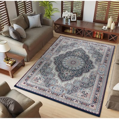 Prime Collection Blue/Cream Traditional Area Rug