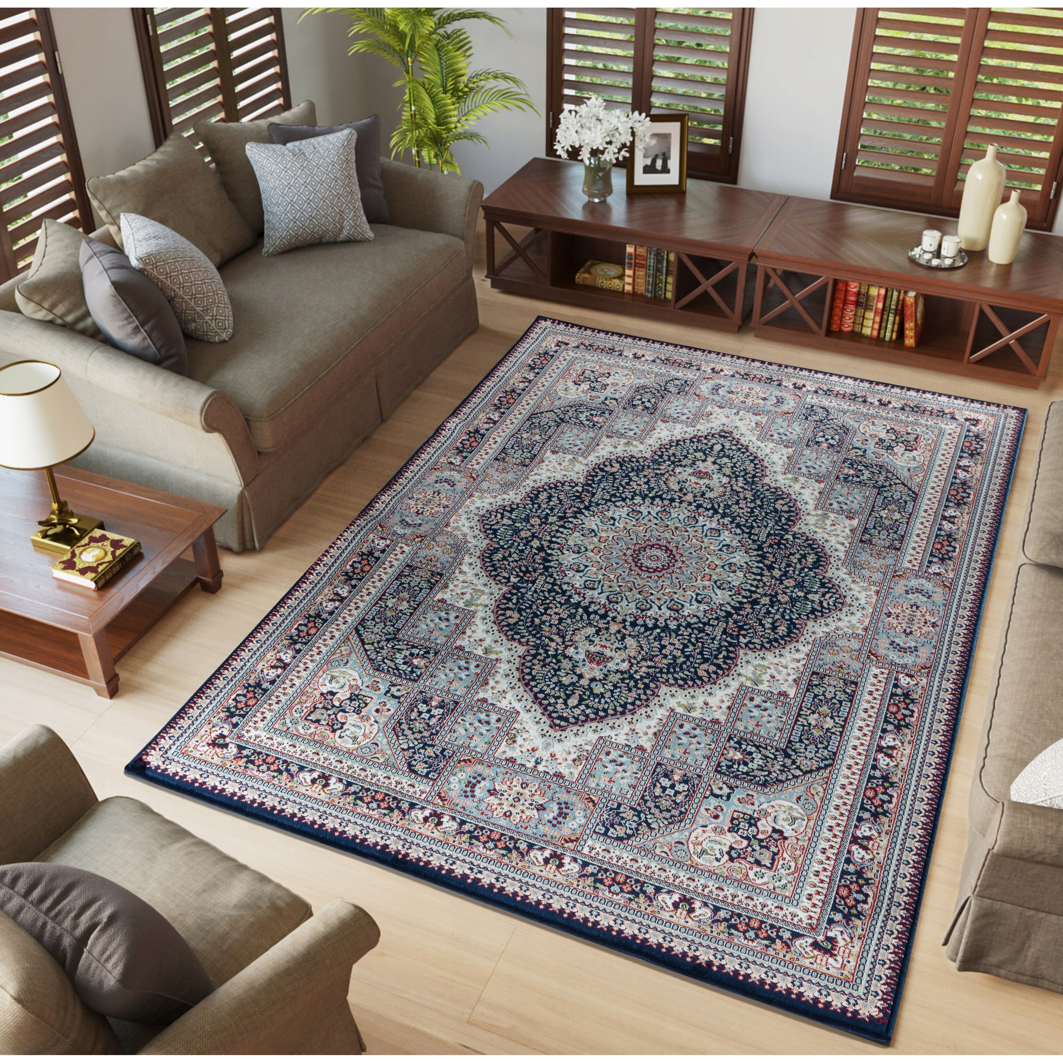 MDA Rugs Prime Collection Blue/Cream Traditional Area Rug