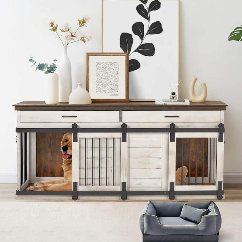 Pawrents' Dream: Anxiety-Free Dog Den Doubles as Stylish Living Room Centerpiece - White - 72in