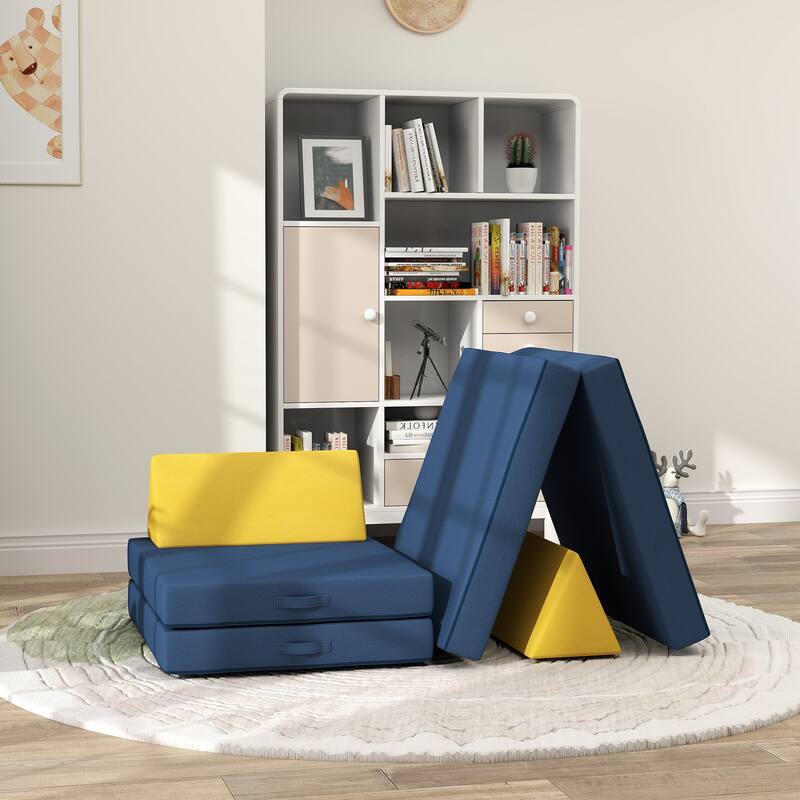 Kids Play Couch, 6 Piece Kids Couch for Playroom or Bedroom, Foam Couch for Kids with Washable Cover