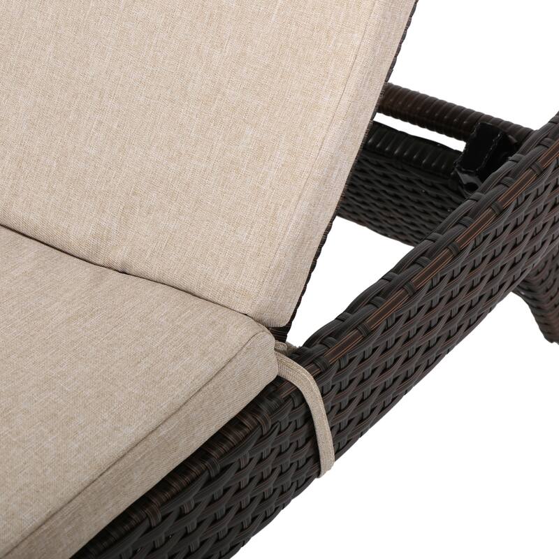Salem Outdoor Wicker Lounge with Water Resistant Cushion (Set of 2) by Christopher Knight Home