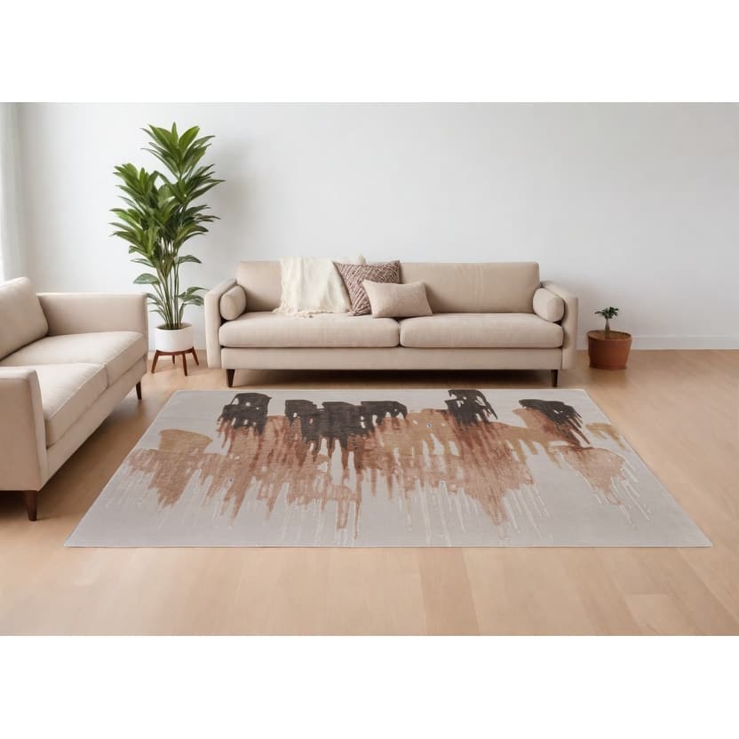 HomeRoots Abstract Industrial Rectangle Area Rug - 180.00 in. x 144.00 in. x 0.51 in.