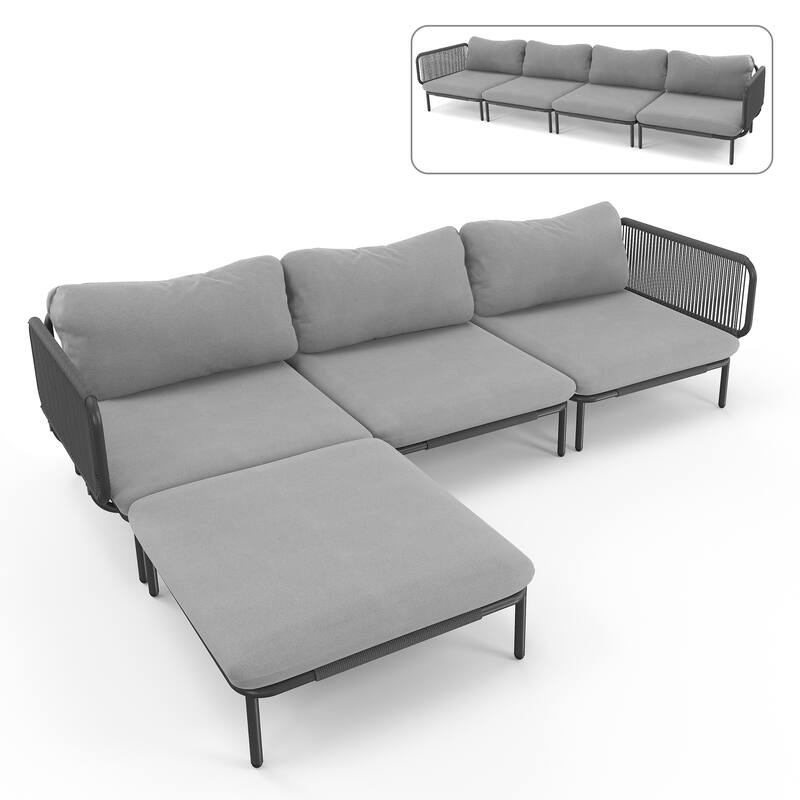 Pellebant Outdoor Sectional Sofa Patio Conversation Seating Set