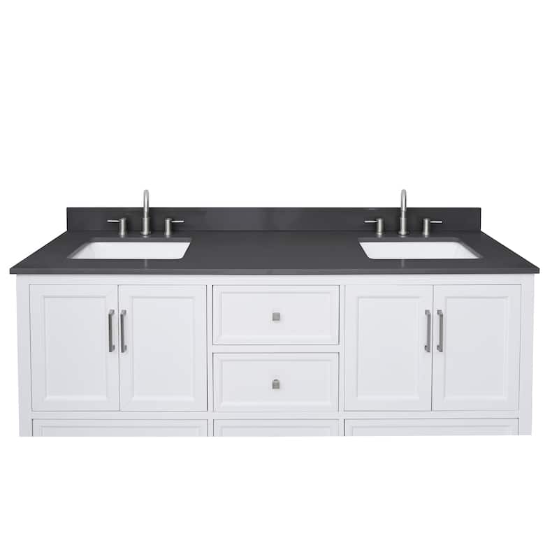 Avanity Quartz Vanity Top with Rectangular Undermount Sinks