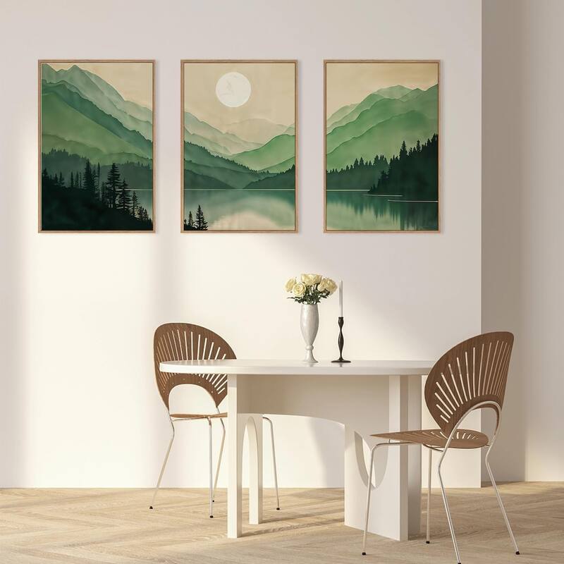 Sun Forests Wall Decor, Green Scenery Wall Painting