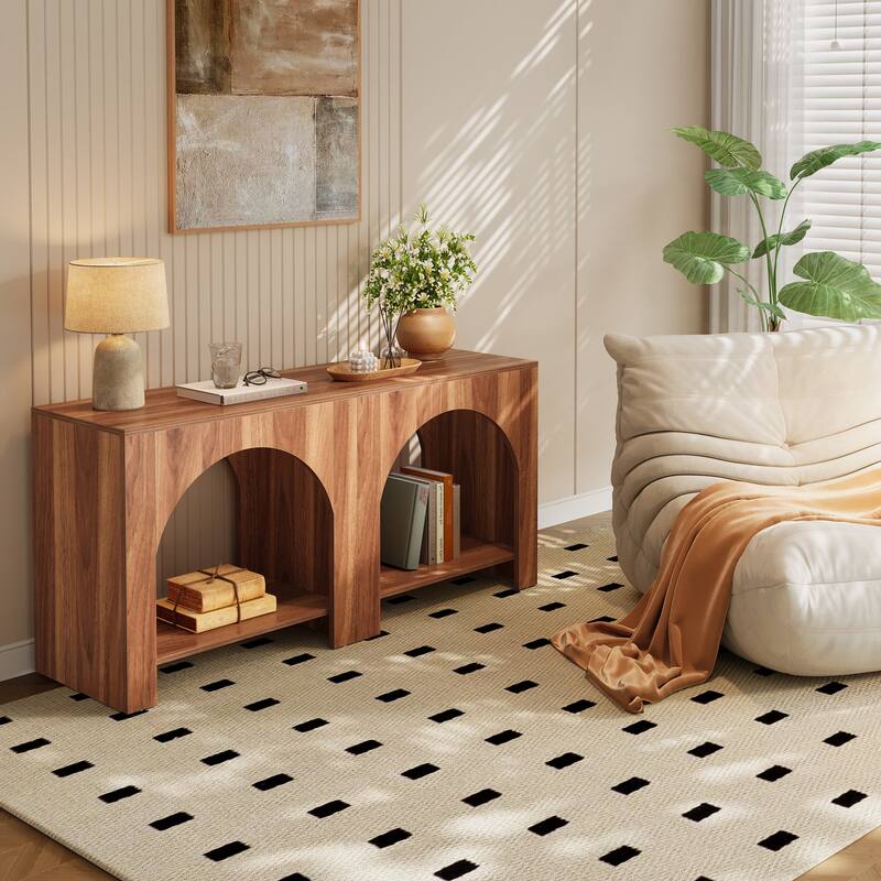 Nightstand 2 Tiers Side Table with Storage Shelf Farmhouse Bedside Table for Bedroom