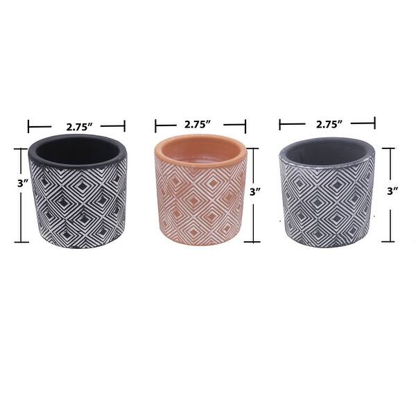 Abn5e156 Mix Mini Ceramic Plant Pots Set Of 3 Overstock 31851619