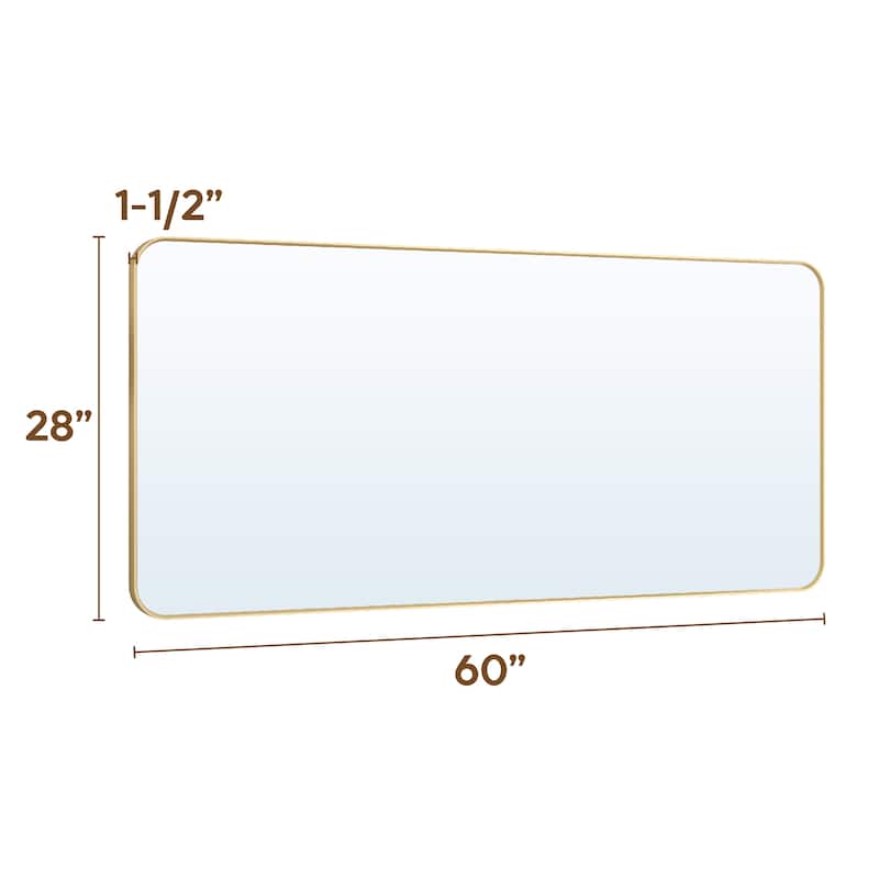 Modern Bathroom Rectangular Wall Mounted Anodized Aluminum Framed Vanity Mirror
