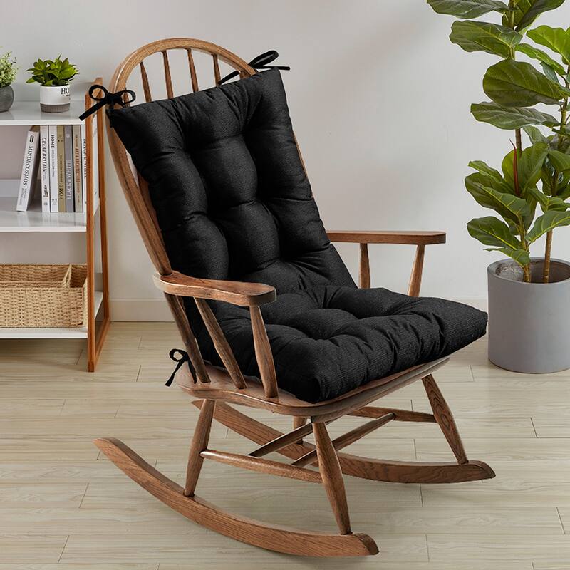 Sweet Home Collection Rocking Chair Cushion Set - Black