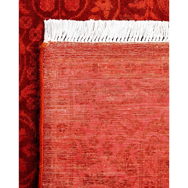 Contemporary Overdyed Wool Hand Knotted Runner - 3' 0" x 8' 3"