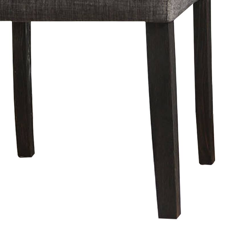 Black/Neutral Gray Fabric Upholstered Wood Frame Dining Chair, Sturdy Dining Chair for Dining Rooms - 25.5