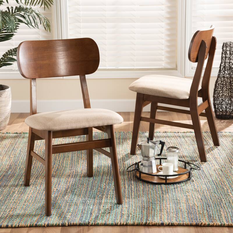 Euclid Mid-Century Modern 2-Piece Dining Chair Set