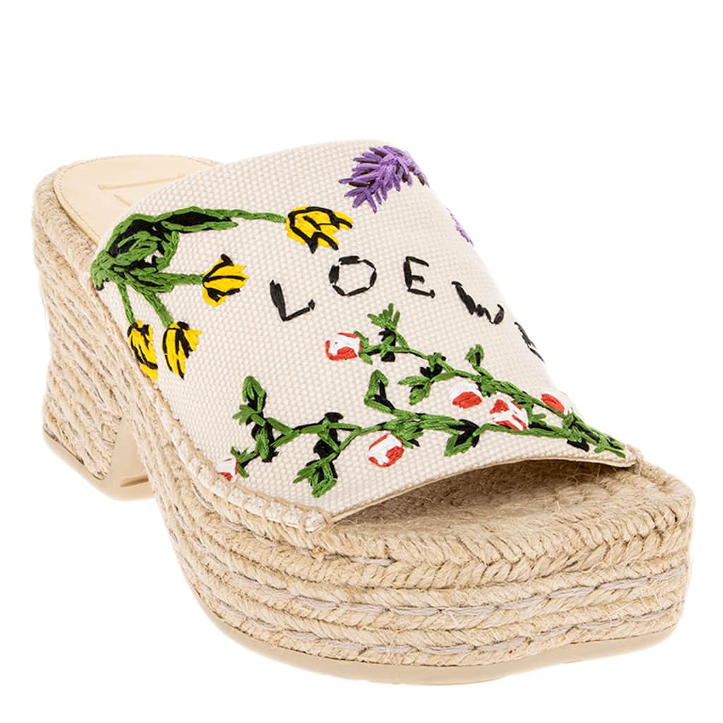 Loewe Petal Espadrille Platform Slides