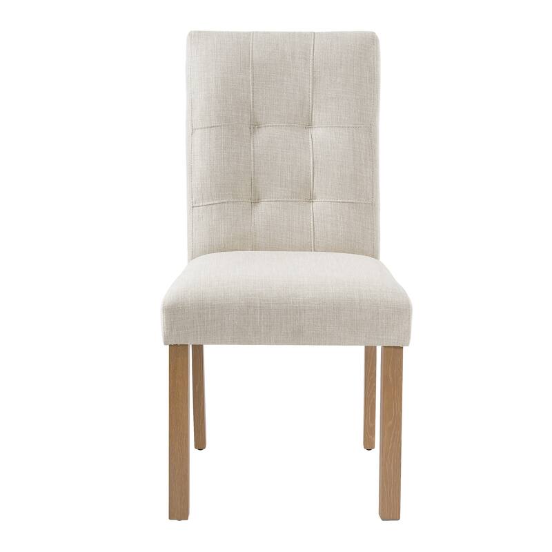 Set of 4 Modern Wooden Dining Chairs‌ – Upholstered Fabric Seats with Sturdy Wooden Legs
