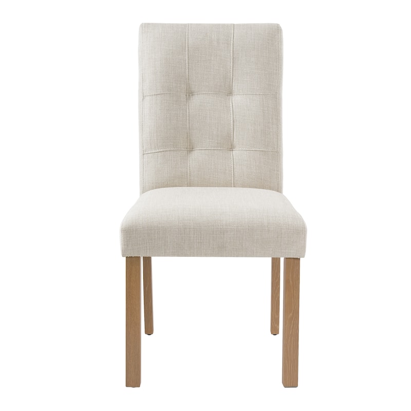 Wooden Dining Chairs Set of 4, Modern Dining Room Chairs with Back, Fabric Kitchen Side Chairs with Wood Legs