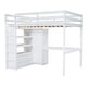 preview thumbnail 29 of 28, Full Size Loft Bed with Storage Shelves & Drawers, Solid Wood Loft Bed Frame with Built-in Wardrobe & Desk for Kids Teens Adults
