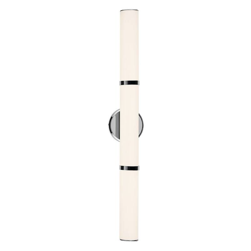 Kichler Lighting Rosh 32" Bath Bar Large LED with White Glass in Chrome