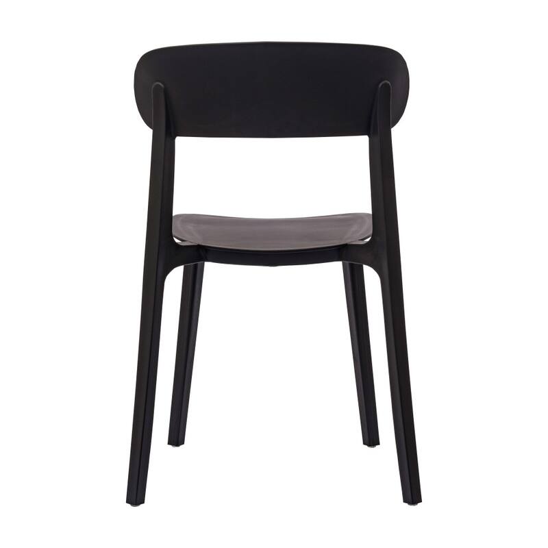 Commercial All-Weather Resin Stack Chair with Contoured Backrest-Set of 2 - 19"W x 19.5"D x 31"H
