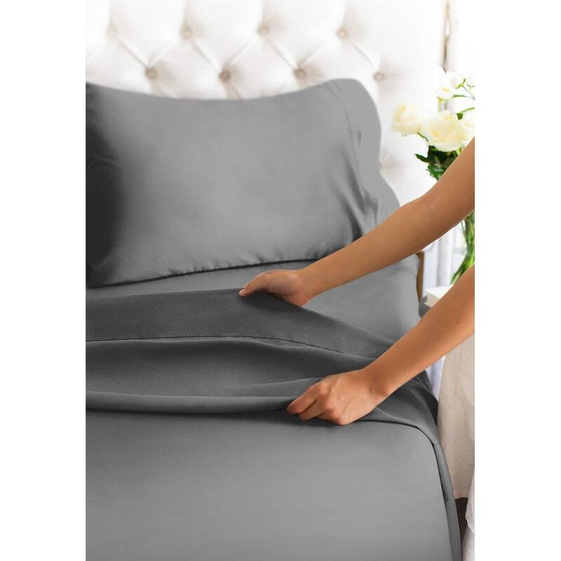CGK Linens 4 Piece 100% Cotton 400 Thread Count Soft & Comfy Bed Sheet Set