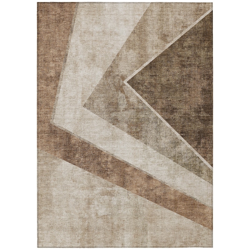 HomeRoots Geometric Transitional Rectangle Outdoor Rug