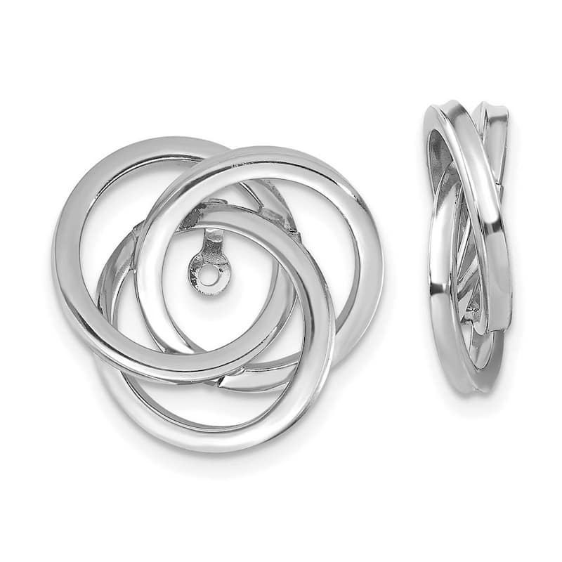 Curata 14k White Gold Polished Love Knot Earrings - Jackets 18x16mm