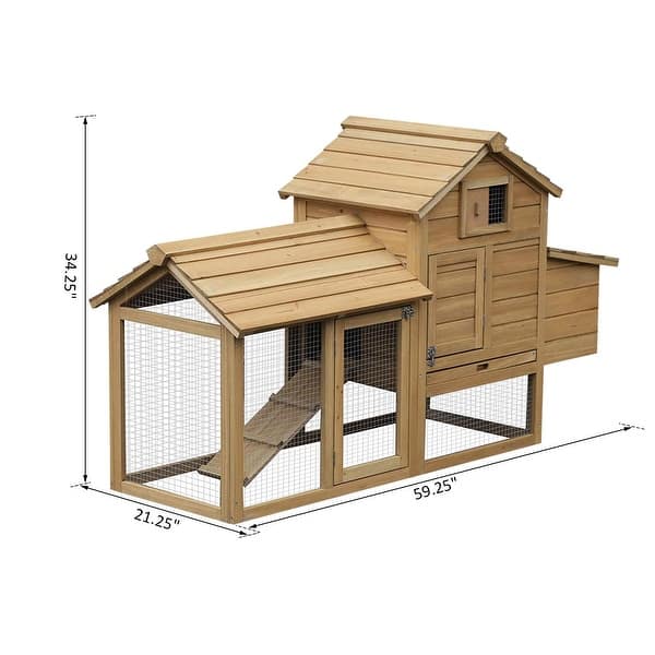 PawHut Wood Enclosed Outdoor Backyard Chicken Coop Kit with Nesting Box