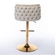 preview thumbnail 27 of 47, Modern PU Upholstered Bar Stools Set of 2, Adjustable Seat Height Swivel Bar Chair, Tufted Backrest Rivet Decorative Bar Stool